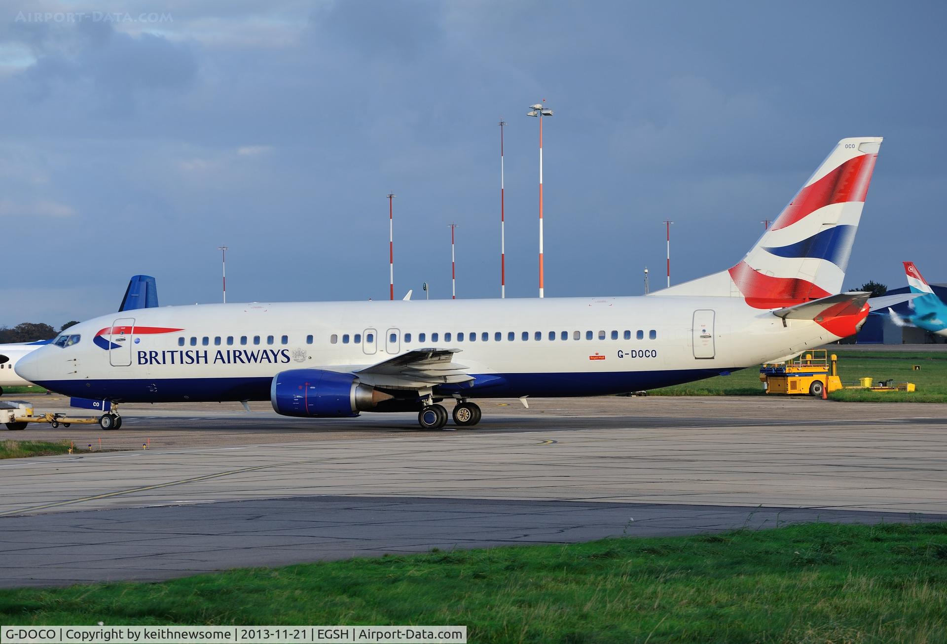 G-DOCO, 1992 Boeing 737-436 C/N 25849, Transit from KLM engineering to northeast engine run area !