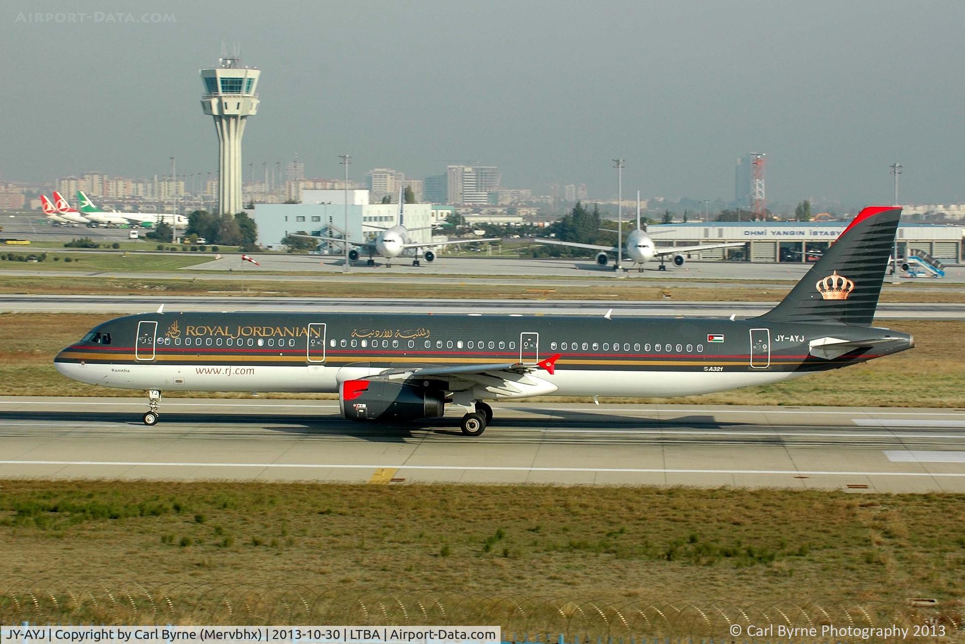 JY-AYJ, 2008 Airbus A321-231 C/N 3458, Taken from the Fly Inn Shopping Mall.