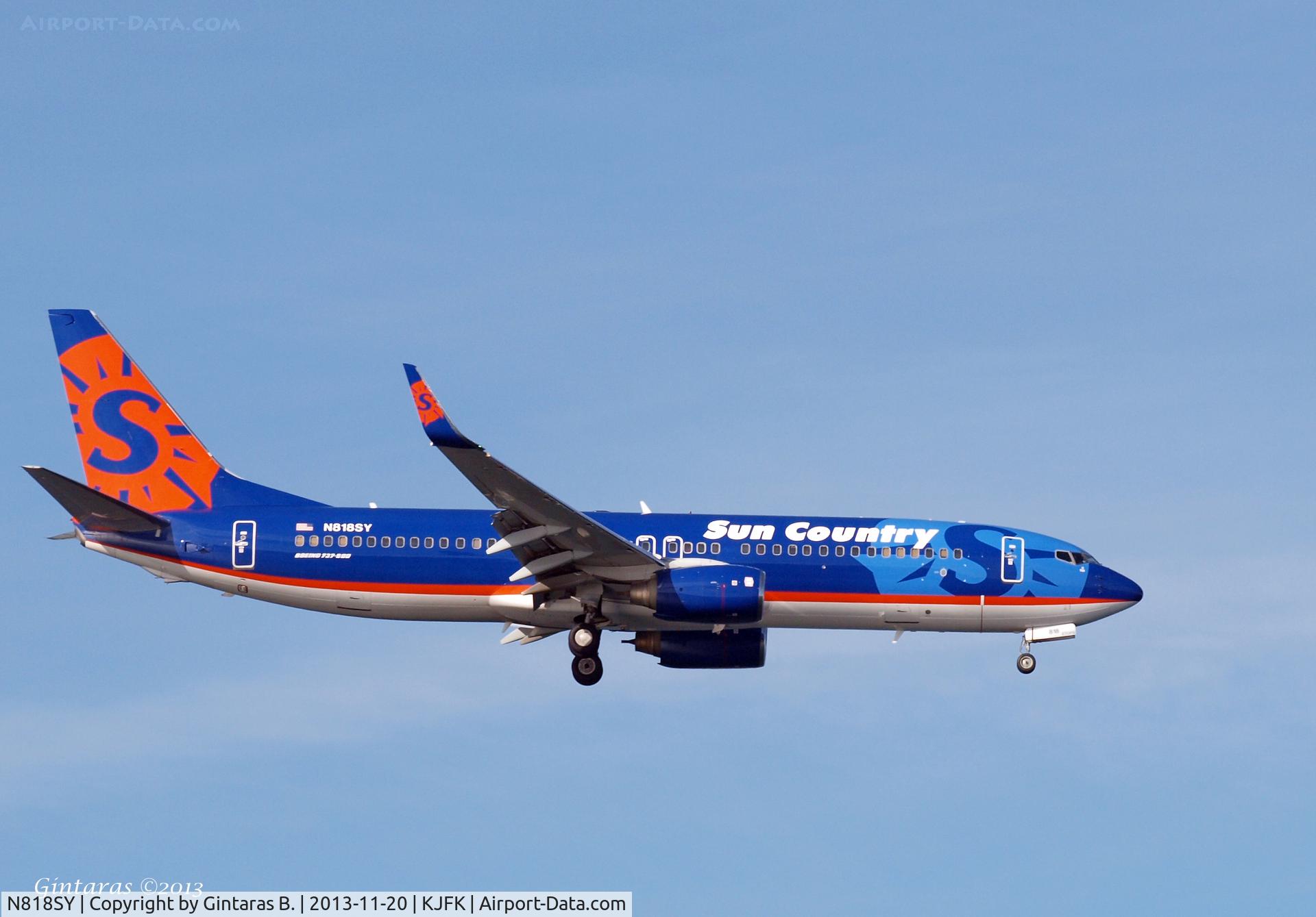 N818SY, 2007 Boeing 737-8BK C/N 29646, Going To A Landing on 4R, JFK