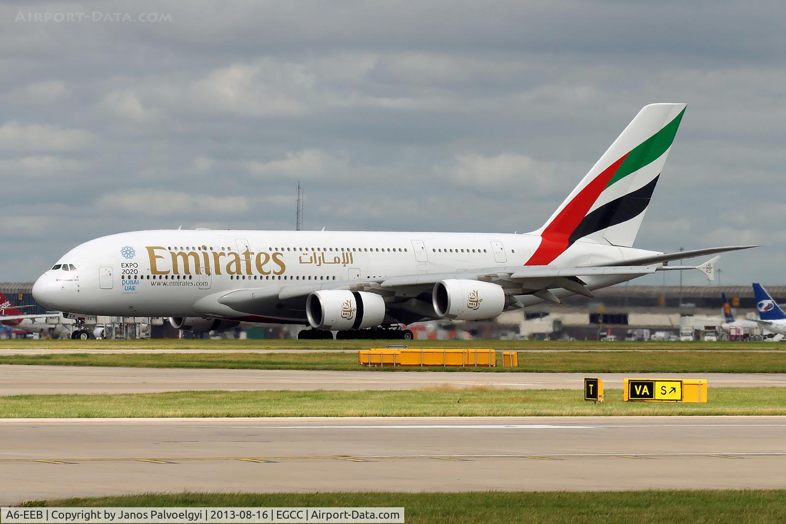A6-EEB, 2012 Airbus A380-861 C/N 109, Emirates Airbus A380-861 landing in MAN/EGCC