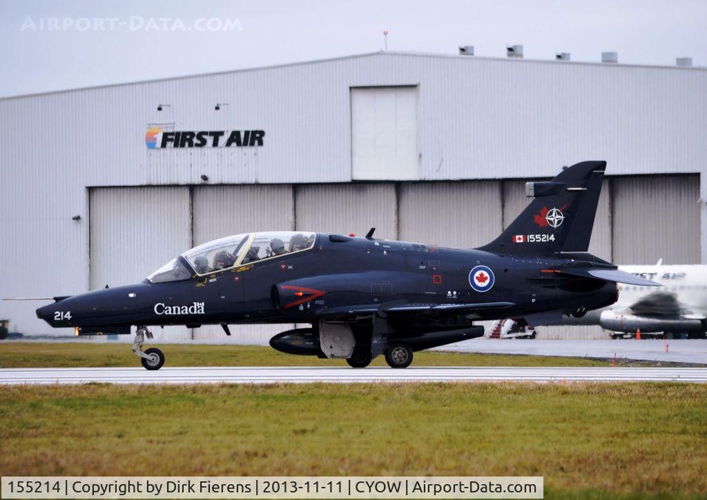 155214, 2001 BAe Systems CT-155 Hawk C/N IT022/708, Approaching rwy 25 with 155209, prior to take off to participate at this year's Remembrance Day Fly over at the War Memorial held in Ottawa.