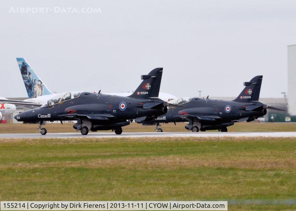 155214, 2001 BAe Systems CT-155 Hawk C/N IT022/708, Both (155214 and 155209), doing final checks prior to take-off  for this year's Remembrance Day Fly-over.