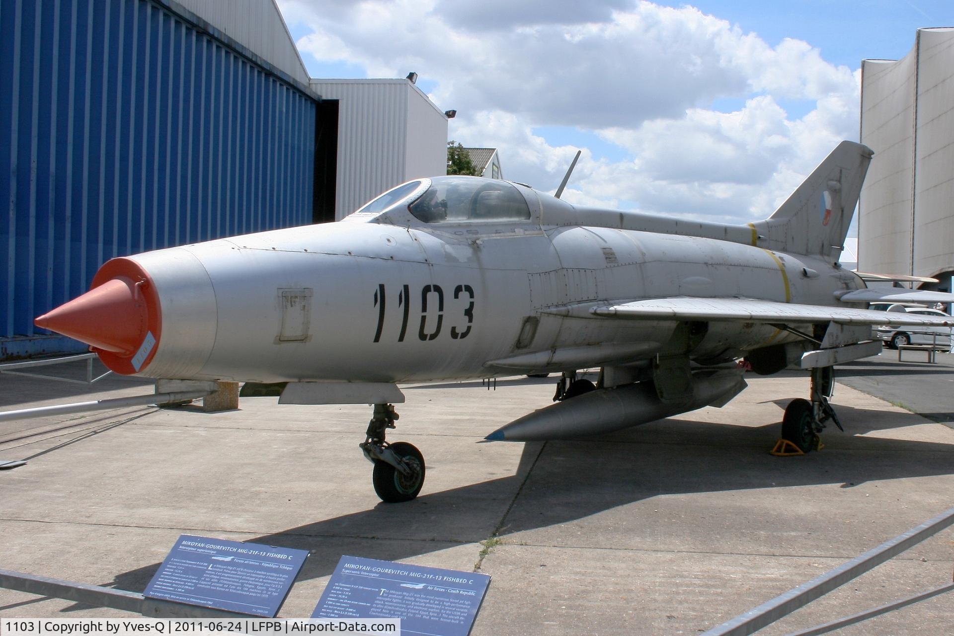 1103, Mikoyan-Gurevich MiG-21F-13 C/N 161103, Czechoslovak Aéro S-106 (Mig 21F-13)  , Air & Space Museum Paris-Le Bourget (LFPB)