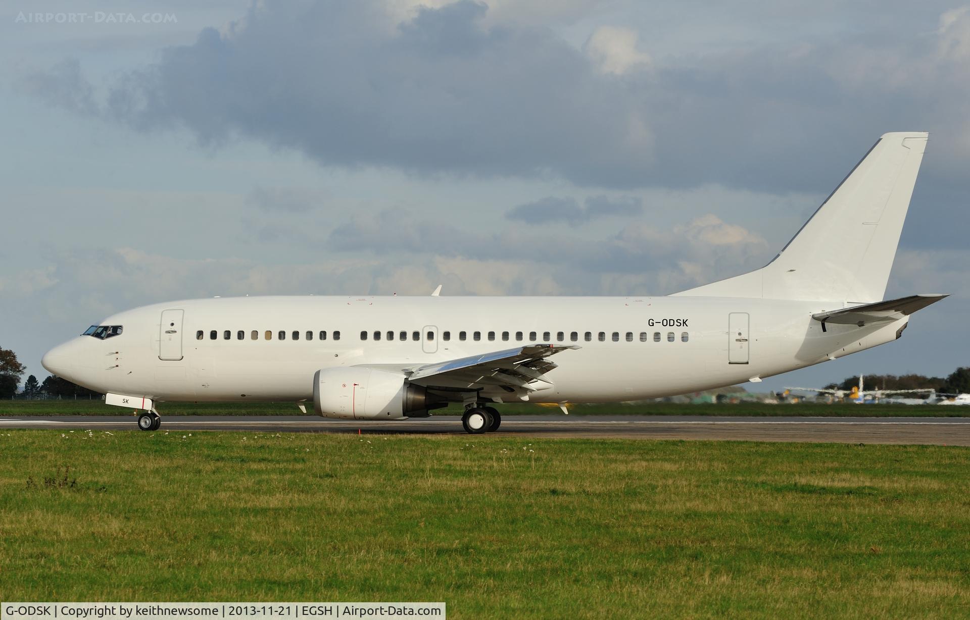 G-ODSK, 1997 Boeing 737-37Q C/N 28537, Leaving for test flight !