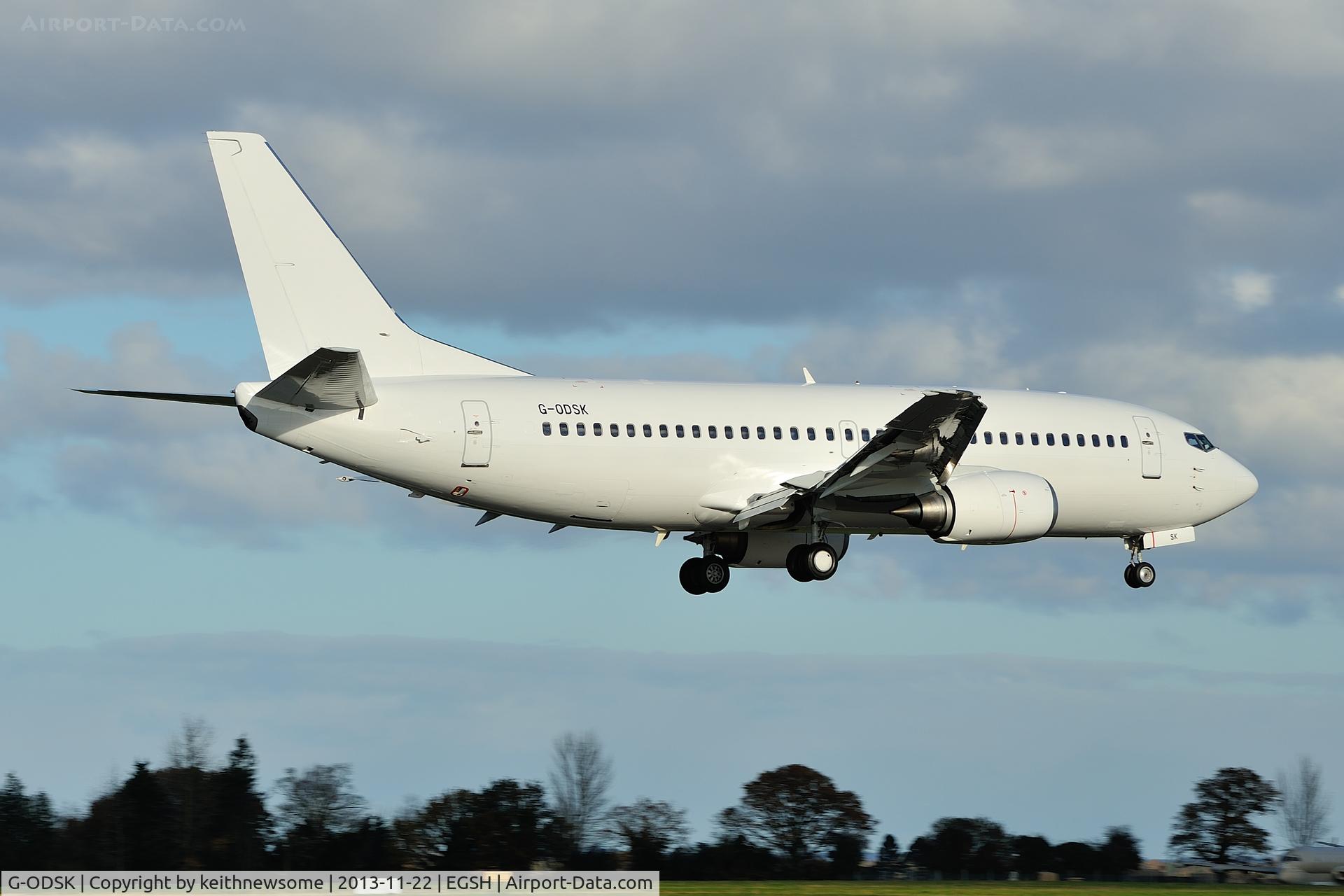 G-ODSK, 1997 Boeing 737-37Q C/N 28537, Returning from air test !