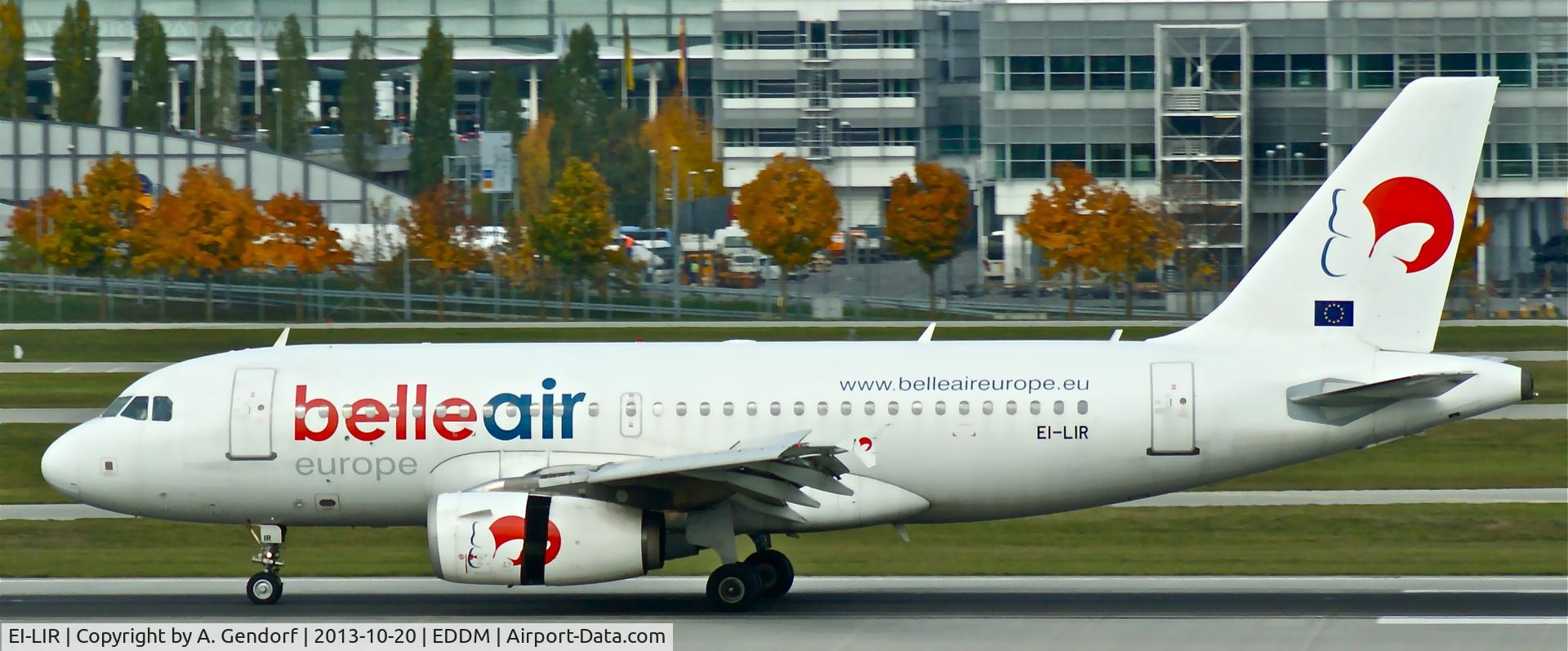 EI-LIR, 2004 Airbus A319-132 C/N 2335, Belle Air Europe, is here slowing down after landing RWY 23L at München(EDDM)
