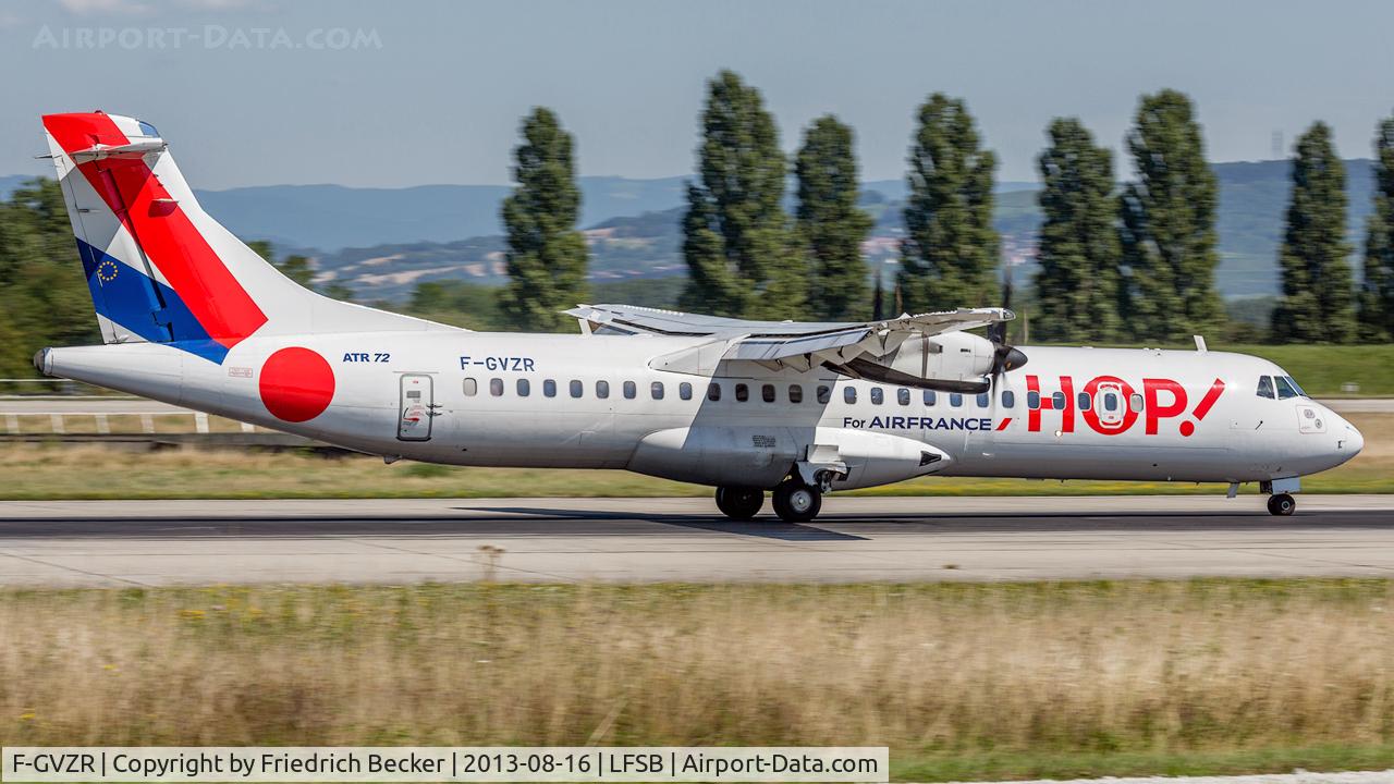 F-GVZR, 1997 ATR 72-212A C/N 498, decelerating after touchdown at Basel