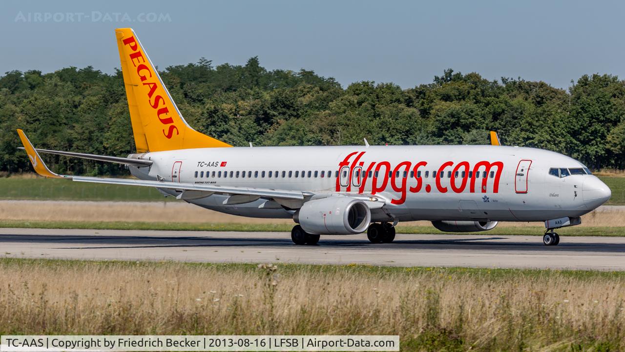 TC-AAS, 2010 Boeing 737-82R C/N 40871, departure from Basel