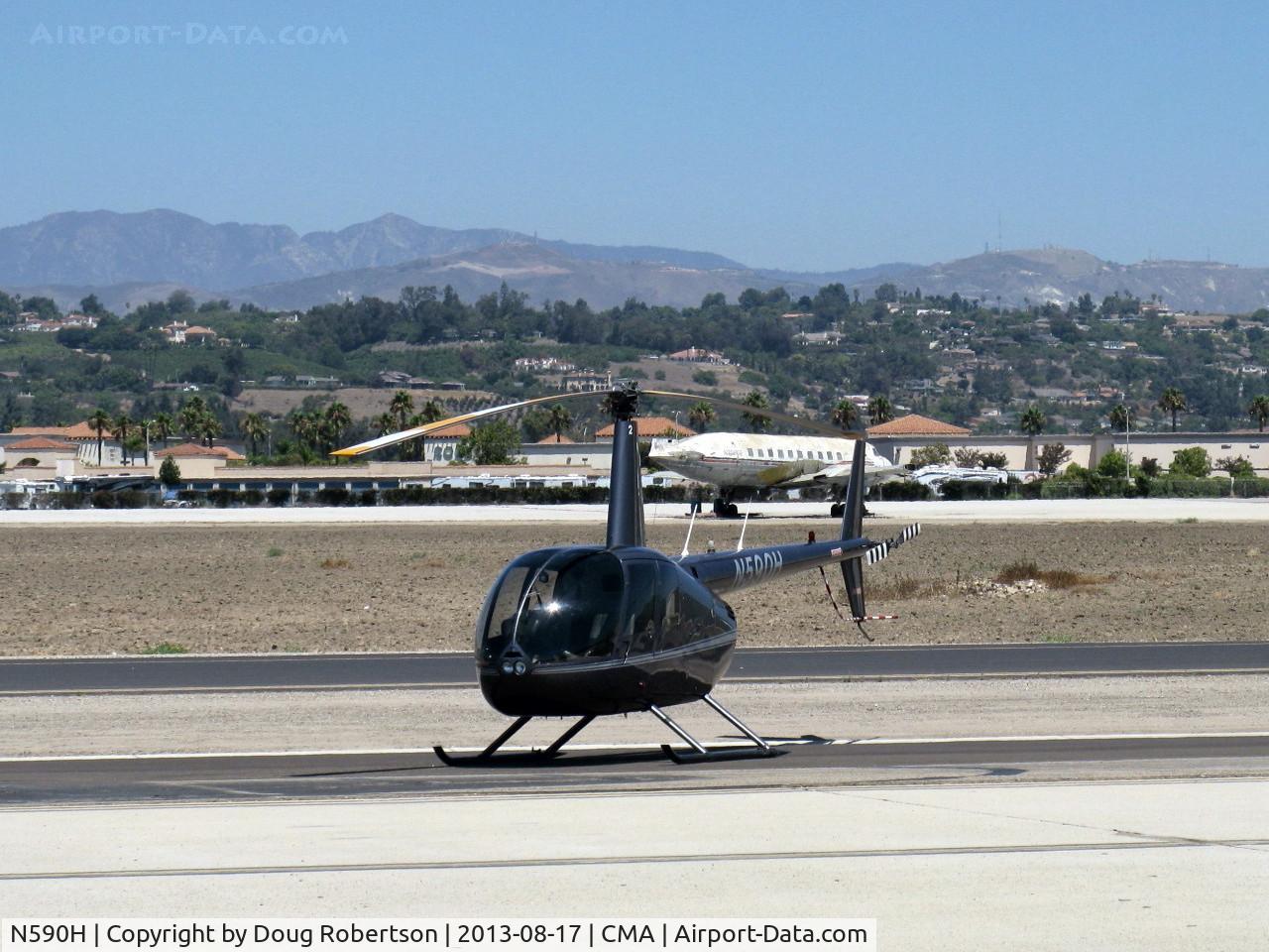 N590H, 2008 Robinson R44 Raven II C/N 12474, 2008 Robinson R44 RAVEN II, Lycoming IO-540-AE1A5 derated to 245 Hp for 5 minutes, 205 Hp continuous, on airshow ramp
