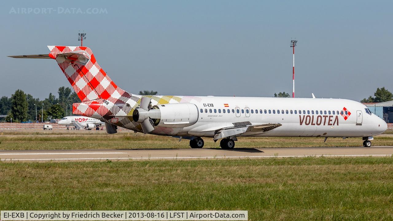 EI-EXB, 2003 Boeing 717-2BL C/N 55173, decelerating after touchdown at Strasbourg