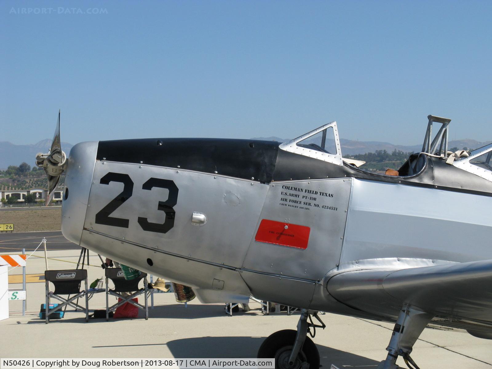N50426, 1943 Fairchild M-62A-3 Cornell II C/N T43-5197, 1943 Fairchild M-62A as PT-19, Fairchild Ranger 6-440C-5 200 Hp inverted in-line engine
