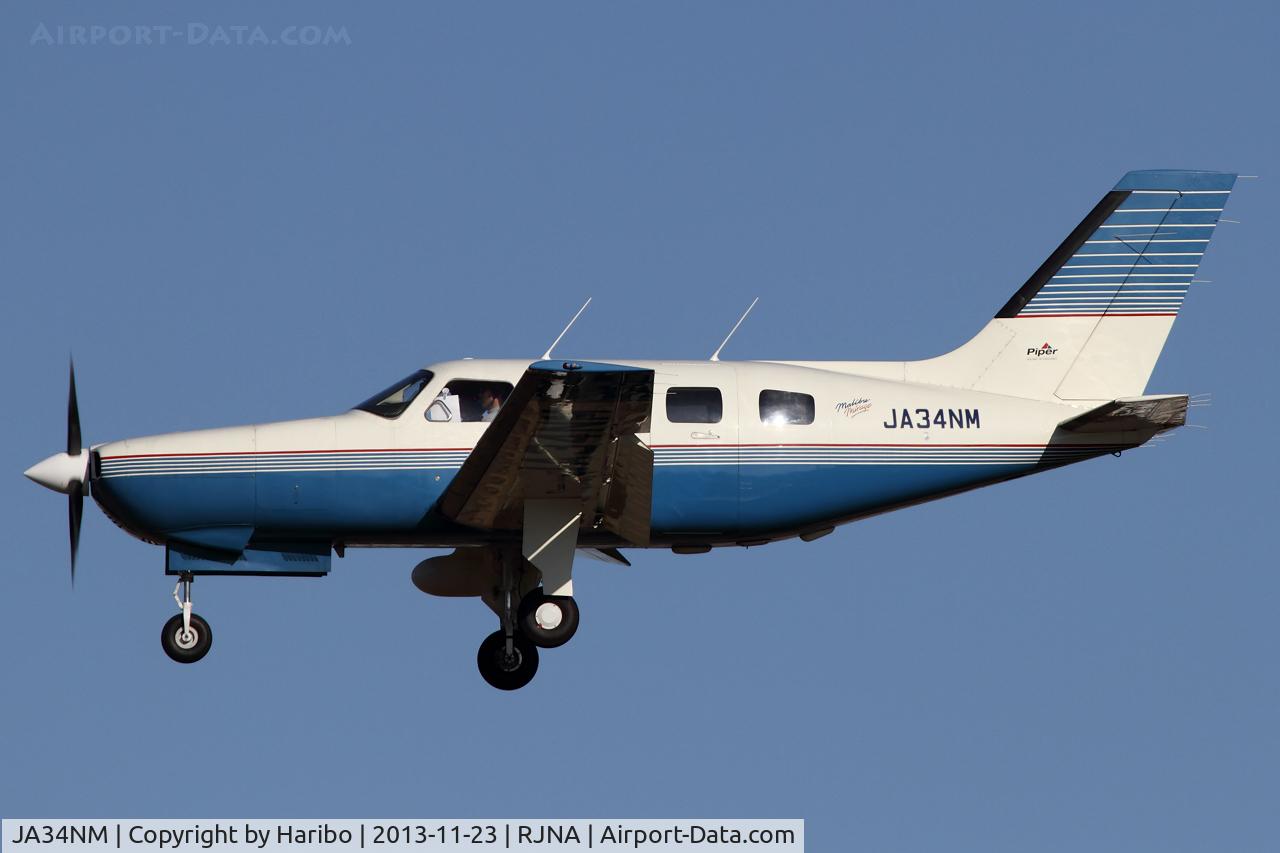 JA34NM, 1996 Piper PA-46-350P Malibu Mirage C/N 4636029, 1996 Piper Malibu Mirage