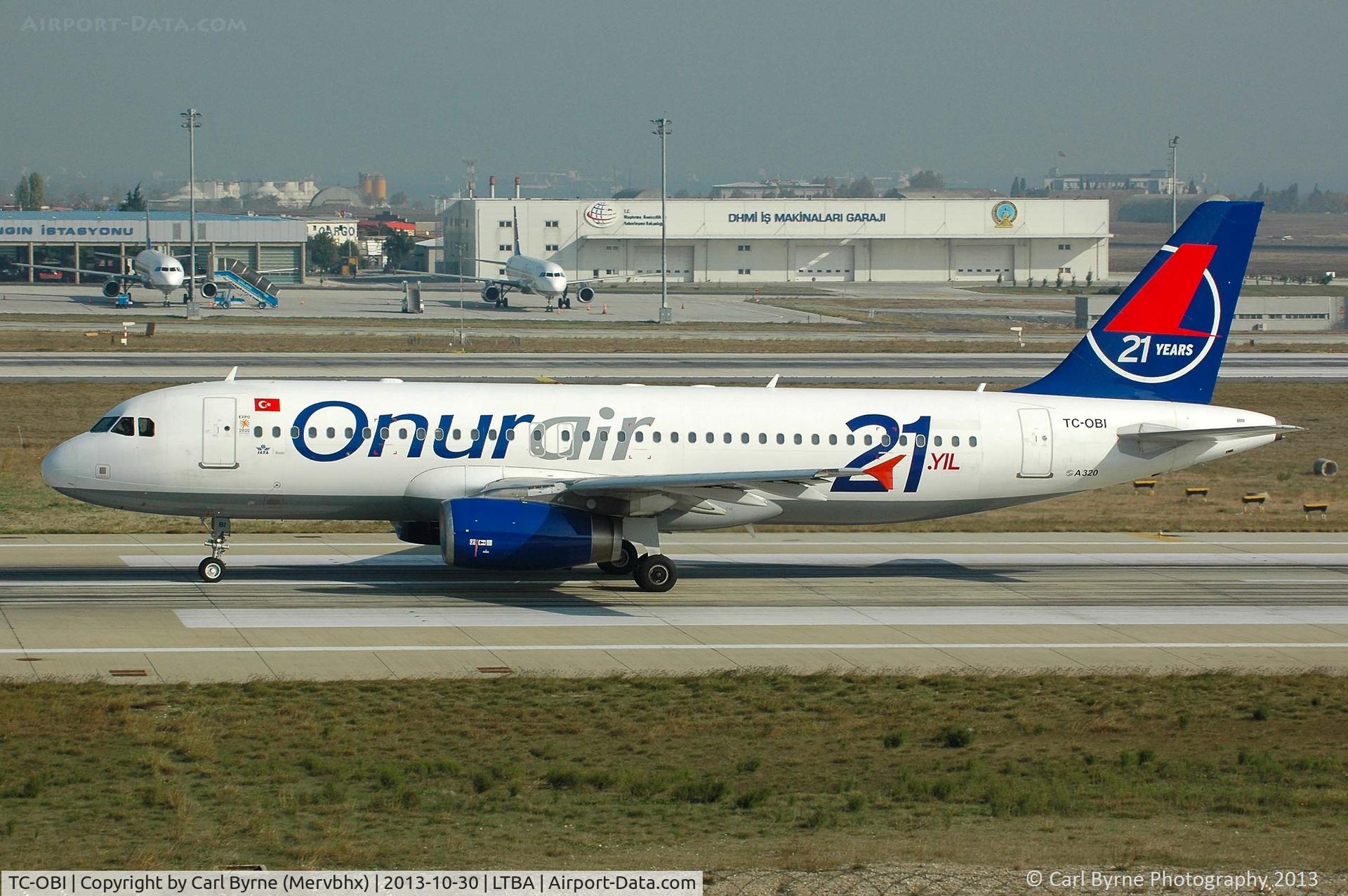 TC-OBI, 2001 Airbus A320-233 C/N 1509, Taken from the Fly Inn Shopping Mall.