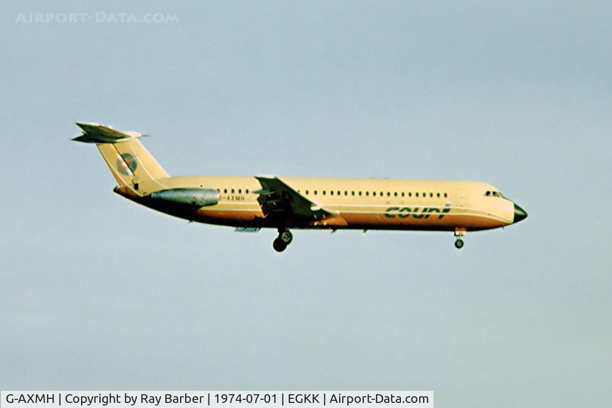 G-AXMH, 1969 BAC 111-518FG One-Eleven C/N BAC.202, G-AXMG   BAC 1-11 518FG One Eleven [202] (Court Line) Gatwick~G 01/07/1974. Taken from a slide date approximate.