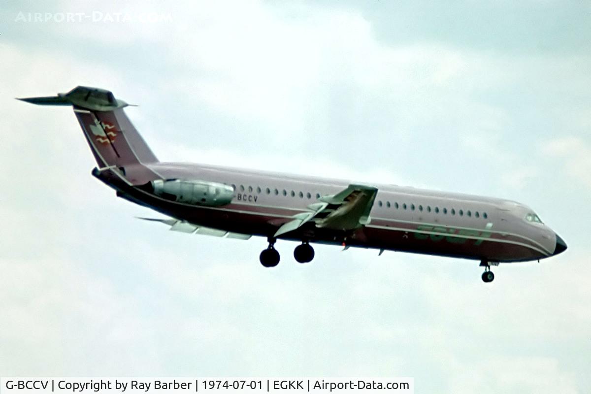 G-BCCV, 1970 BAC 111-517FE One-Eleven C/N BAC.198, BAC 1-11 517FE One Eleven [198] (Court Line) Gatwick~G 01/07/1974. Date approximate taken from a slide.