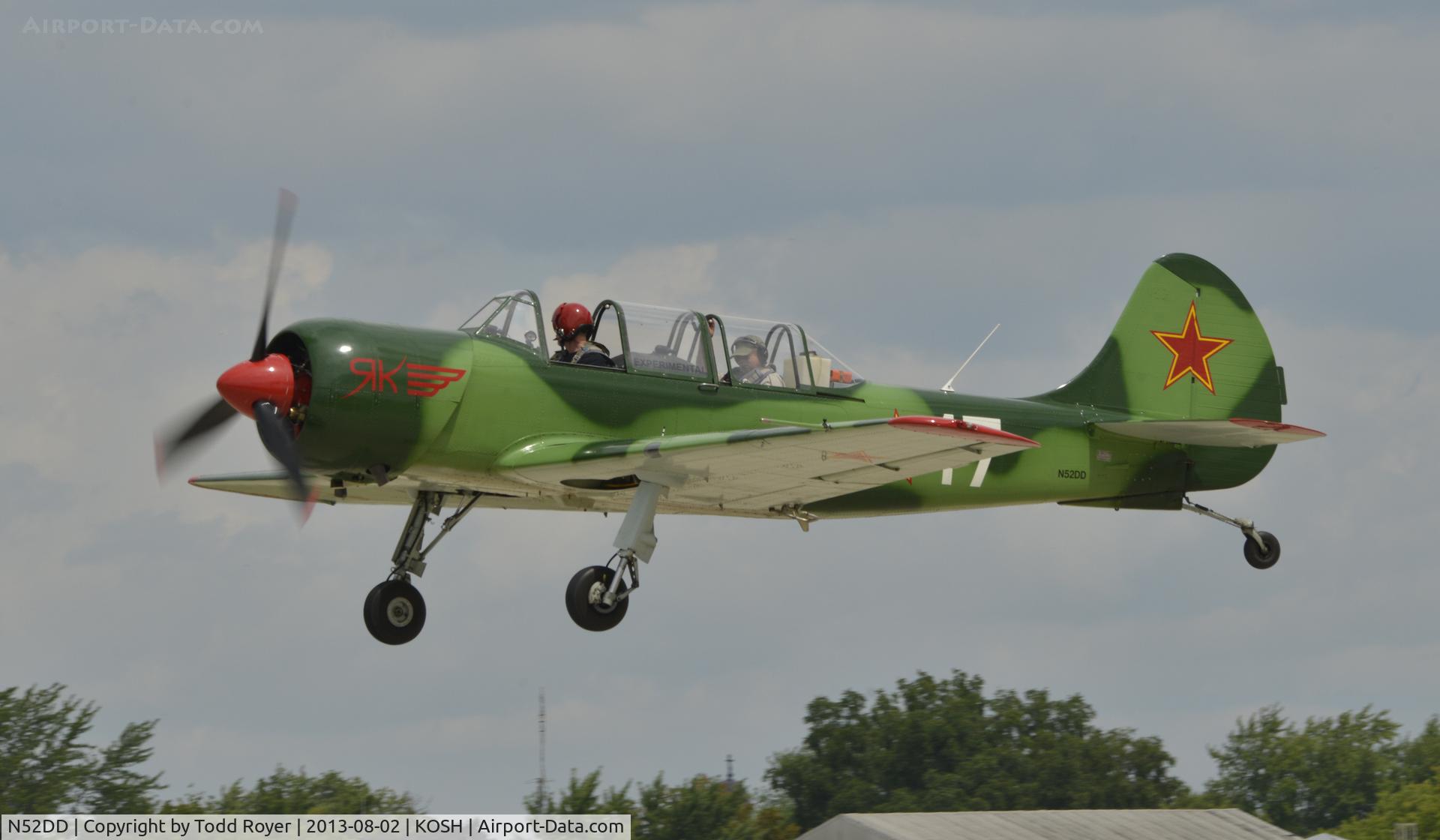 N52DD, 2002 Yakovlev (Aerostar) Yak-52TW C/N 0212404, Airventure 2013