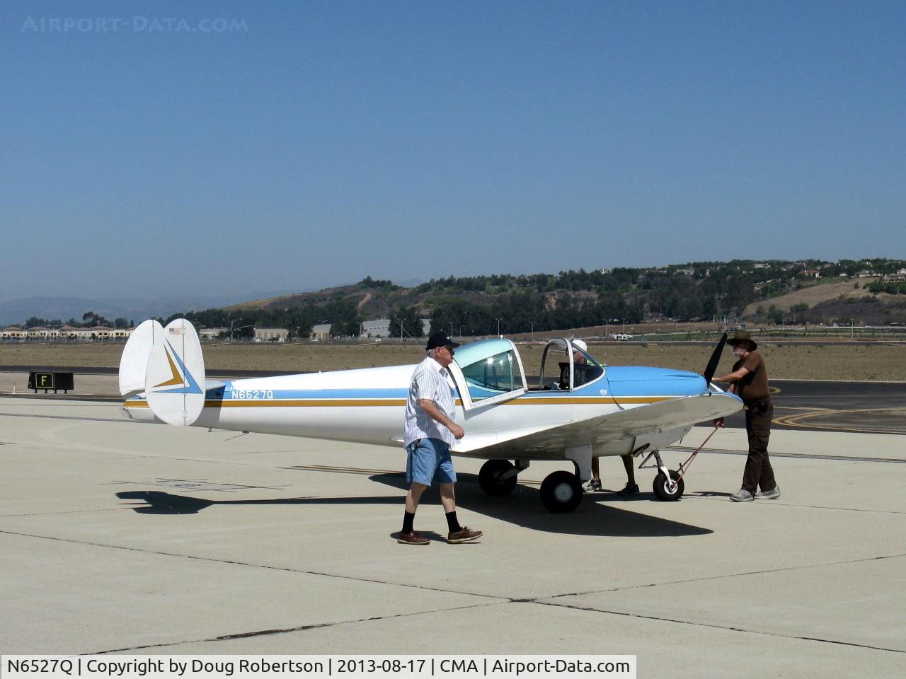 N6527Q, 1966 Alon A2 Aircoupe C/N A-127, 1966 Alon A-2, Continental C90 90 Hp, spotting the aircraft on the airshow ramp