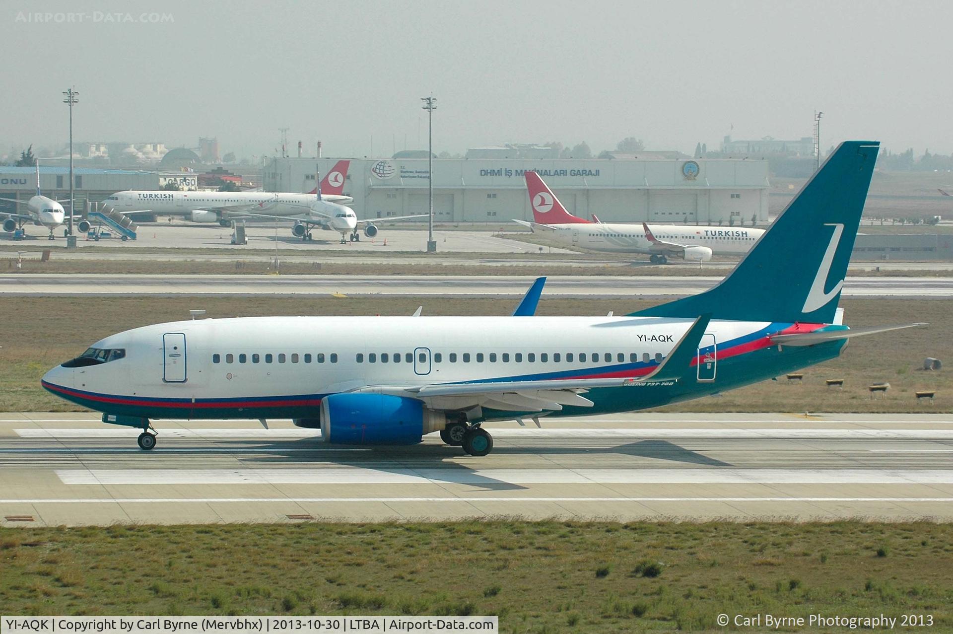 YI-AQK, 2007 Boeing 737-7BD C/N 35789, Taken from the Fly Inn Shopping Mall.