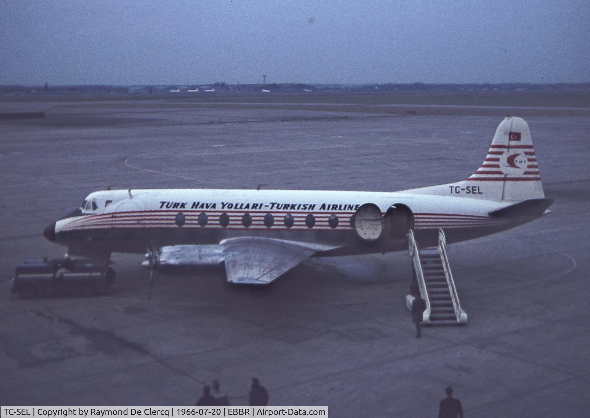 TC-SEL, 1958 Vickers Viscount 794D C/N 430, Brussels Airport   20-7-1966
