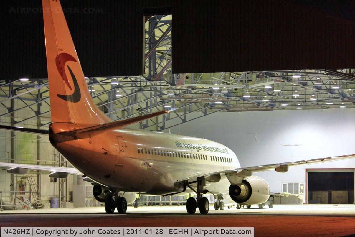 N426HZ, 2005 Boeing 737-7EE C/N 34263, ex Air Senegal International aircraft entering paintshop for respray.