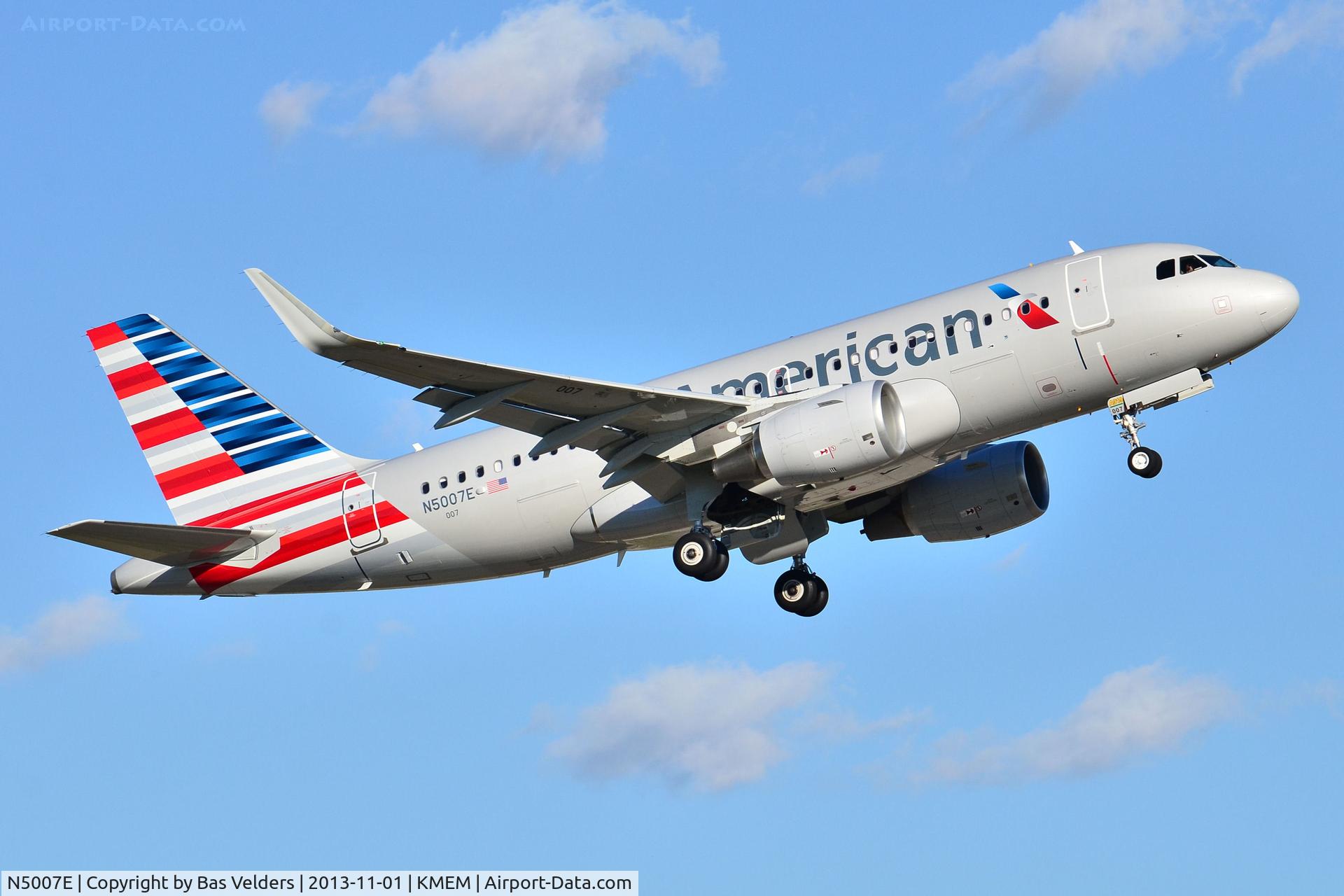 N5007E, 2013 Airbus A319-112 C/N 5781, One of American's new A319's taking off from MEM for a flight to DFW.