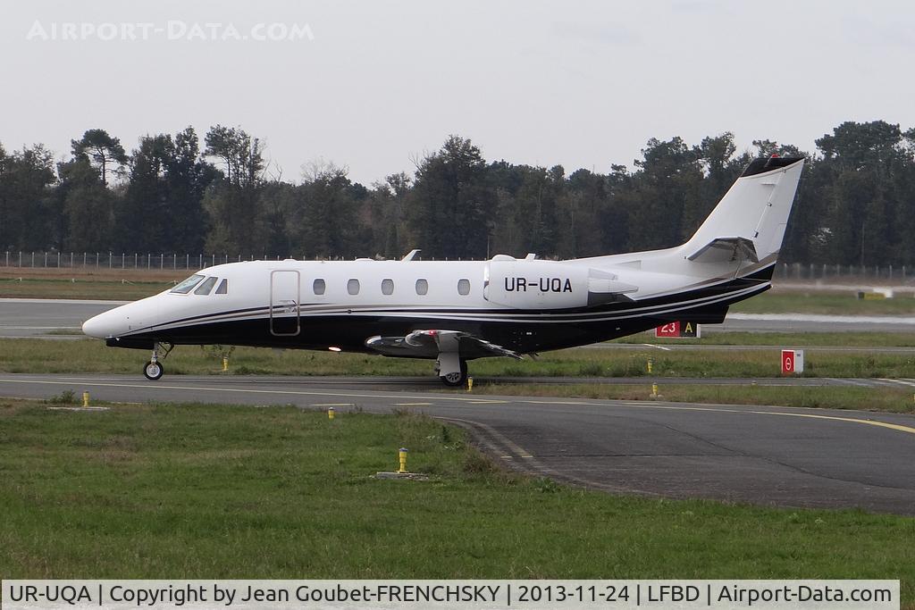 UR-UQA, 2013 Cessna 560XL Citation Excel C/N 560-6140, departure parking Kilo to runway and take off 05