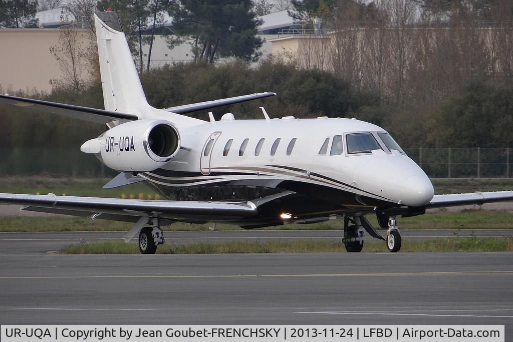 UR-UQA, 2013 Cessna 560XL Citation Excel C/N 560-6140, departure parking Kilo to runway and take off 05