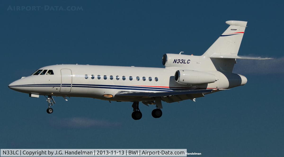 N33LC, 2007 Dassault Falcon 900EX C/N 206, On final.