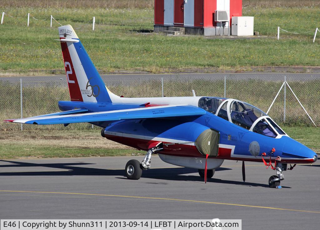 E46, Dassault-Dornier Alpha Jet E C/N E46, Parked at the General Aviation area with additional 60th anniversary patch...