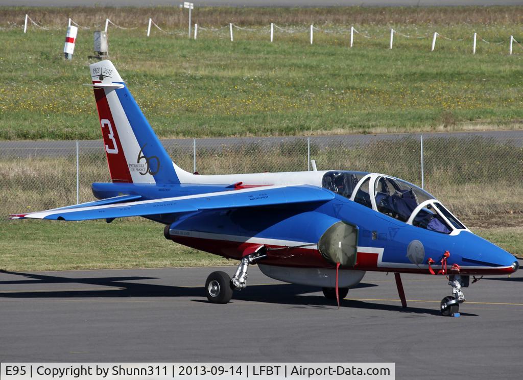 E95, Dassault-Dornier Alpha Jet E C/N E95, Parked at the General Aviation area with additional 60th anniversary patch...