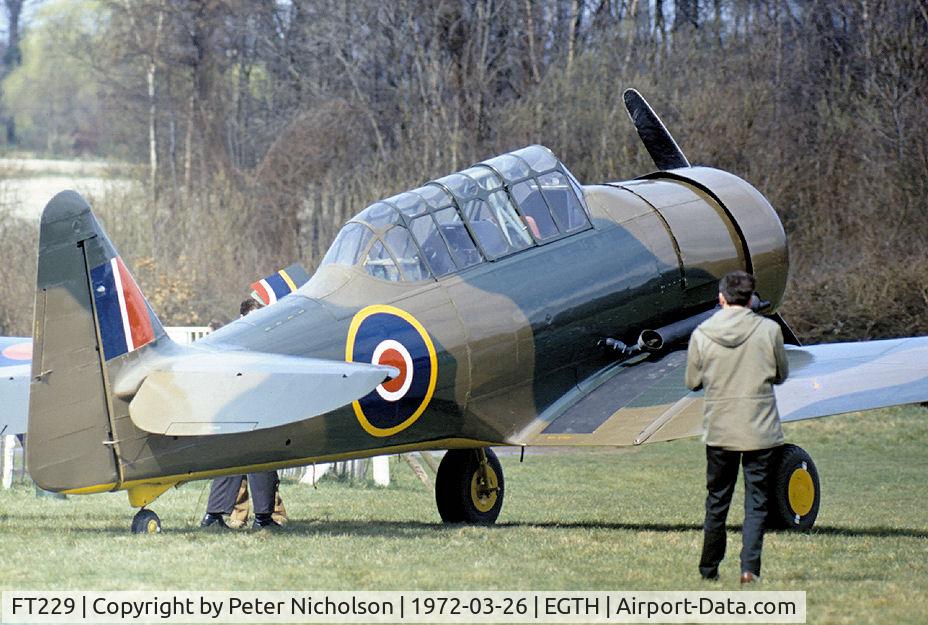 FT229, 1943 Noorduyn AT-16 Harvard IIB C/N 14A-1269, AT-16 Harvard IIB preparing for action at the 1972 Shuttleworth Trust Open Day at Old Warden.