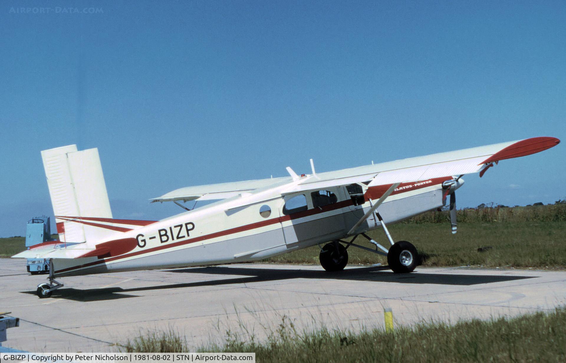 G-BIZP, 1981 Pilatus PC-6/B2-H2 Turbo Porter C/N 812, Pilatus Turbo-Porter as seen at Stansted in th Summer of 1981.