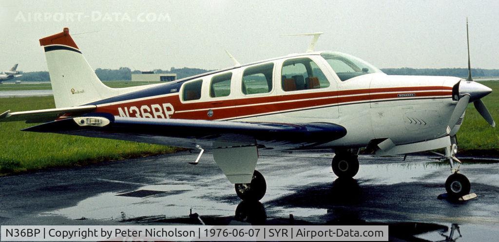 N36BP, 1975 Beech A36 Bonanza 36 C/N E-663, Beech A36 Bonanza seen at Syracuse in the Summer of 1976.