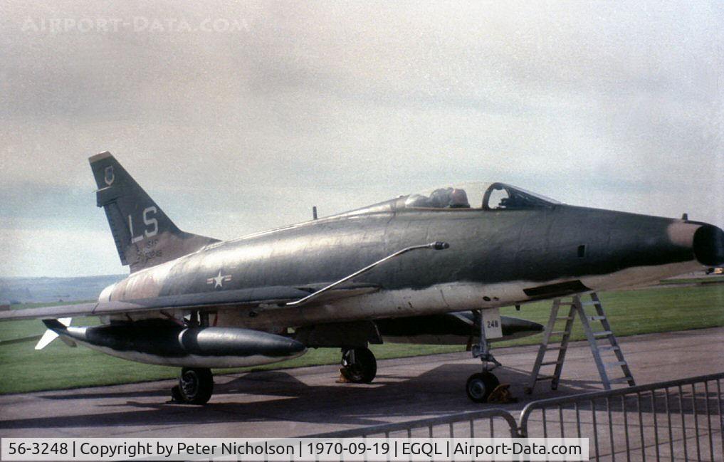 56-3248, 1956 North American F-100D Super Sabre C/N 235-346, F-100D Super Sabre of 493rd Tactical Fighter Squadron/48th Tactical Fighter Wing at RAF Lakenheath on display at the 1970 RAF Leuchars Airshow.