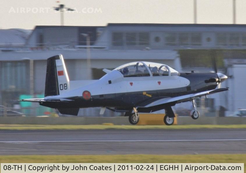 08-TH, 2011 Raytheon T-6C Texan II C/N PM-8, Touching down on delivery flight.