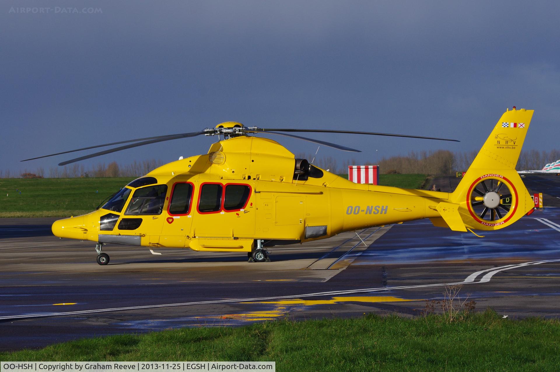 OO-HSH, 1982 Aerospatiale AS-355F-1 Ecureuil 2 C/N 5157, Parked at Norwich.