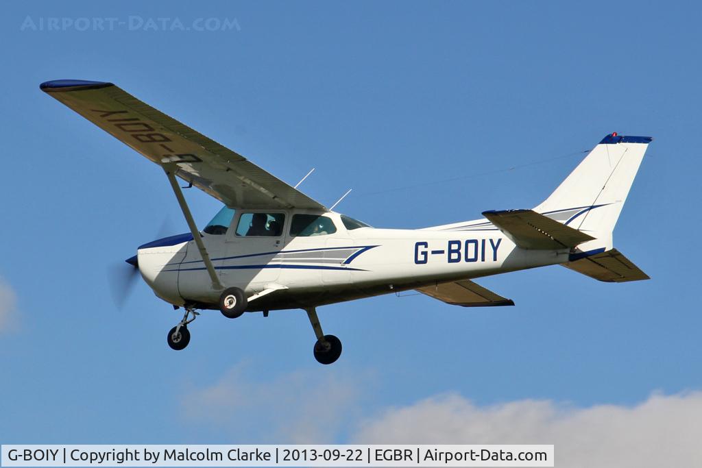 G-BOIY, 1976 Cessna 172N C/N 172-67738, Cessna 172N Skyhawk at The Real Aeroplane Club's Helicopter Fly-In, Breighton Airfield, September 2013.