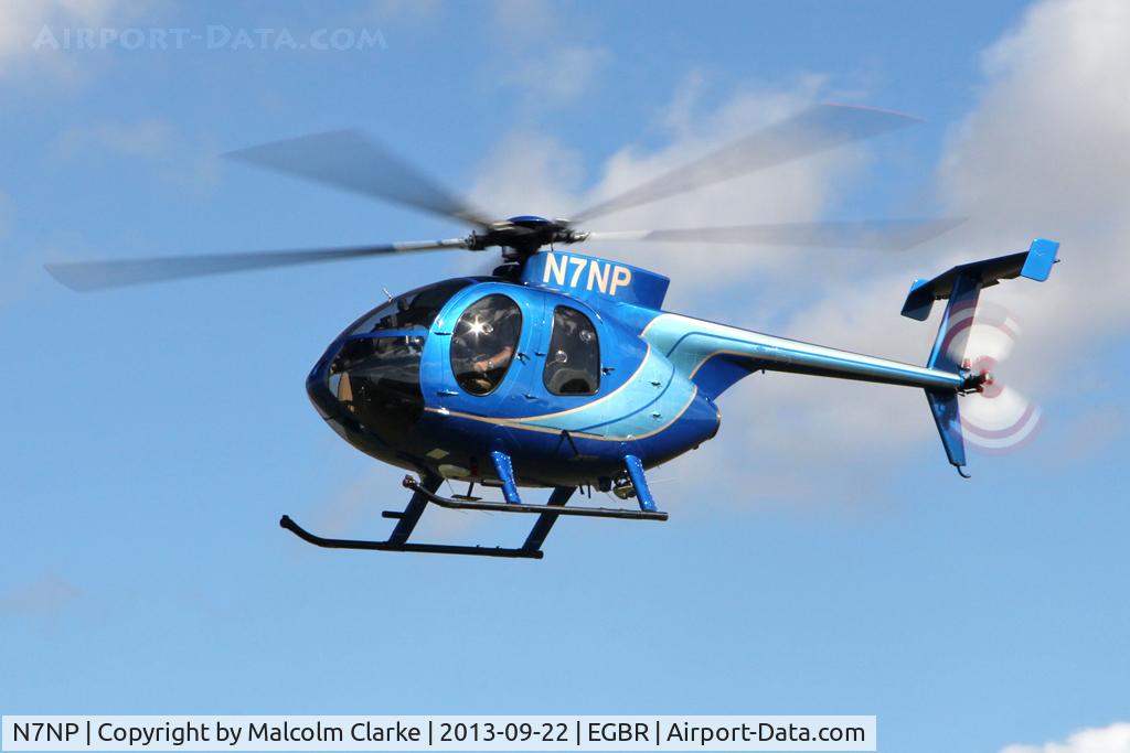 N7NP, McDonnell Douglas 369E C/N 0260E, McDonnell Douglas 369E at The Real Aeroplane Club's Helicopter Fly-In, Breighton Airfield, September 2013.