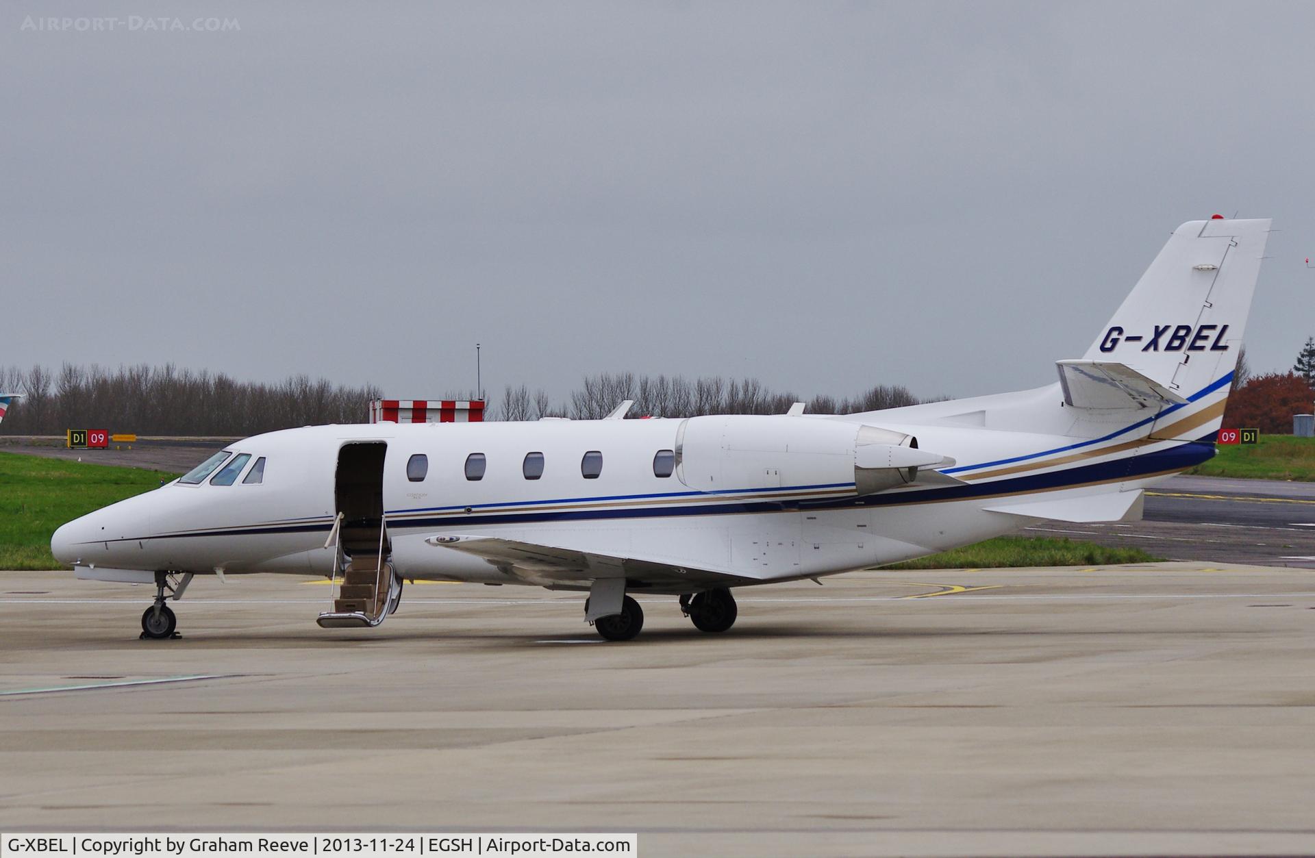 G-XBEL, 2007 Cessna 560XL Citation XLS C/N 560-5698, Parked at Norwich.