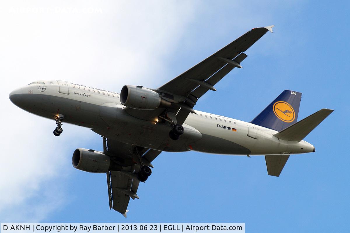 D-AKNH, 1998 Airbus A319-112 C/N 794, Airbus A319-112 [0794] (Lufthansa) Home~G 23/06/2013. On approach 27R.