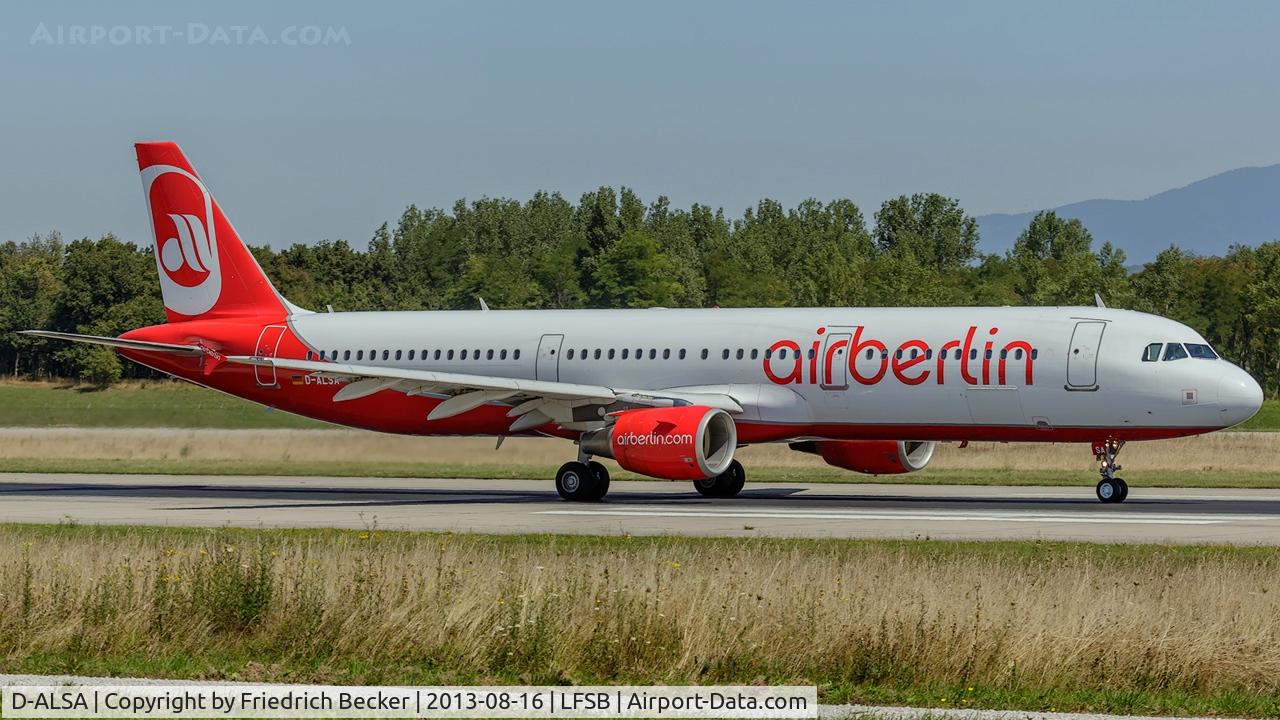 D-ALSA, 2001 Airbus A321-211 C/N 1629, departure from Basel