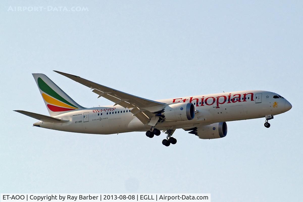 ET-AOO, 2012 Boeing 787-8 Dreamliner C/N 34743, Boeing 787-8 [34743] (Ethiopian Airlines) Home~G 08/08/2013. On approach 27L.