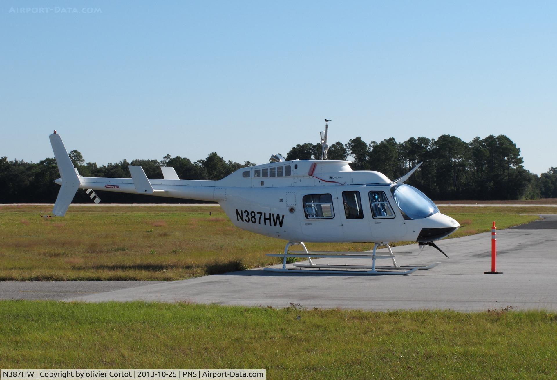N387HW, Bell 206L-4 LongRanger IV LongRanger C/N 52387, no rotor at Pensacola regional airport