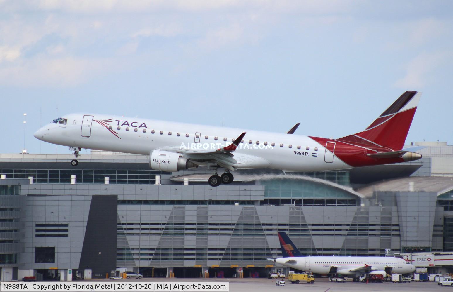 N988TA, 2010 Embraer ERJ-190-100 IGW 190AR C/N 19000399, Taca E190