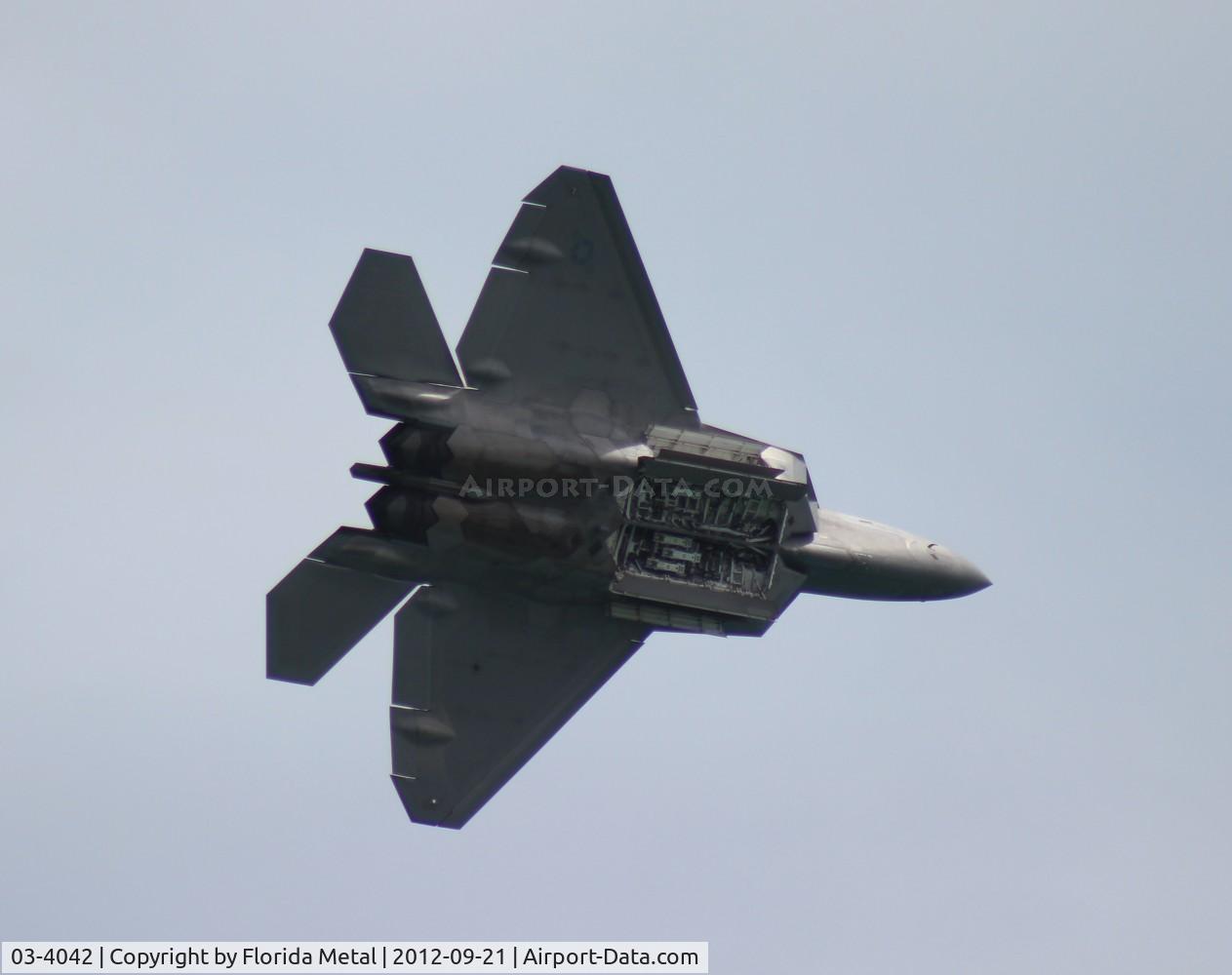 03-4042, 2003 Lockheed Martin F/A-22A Raptor C/N 4042, F-22 Raptor over Cocoa Beach