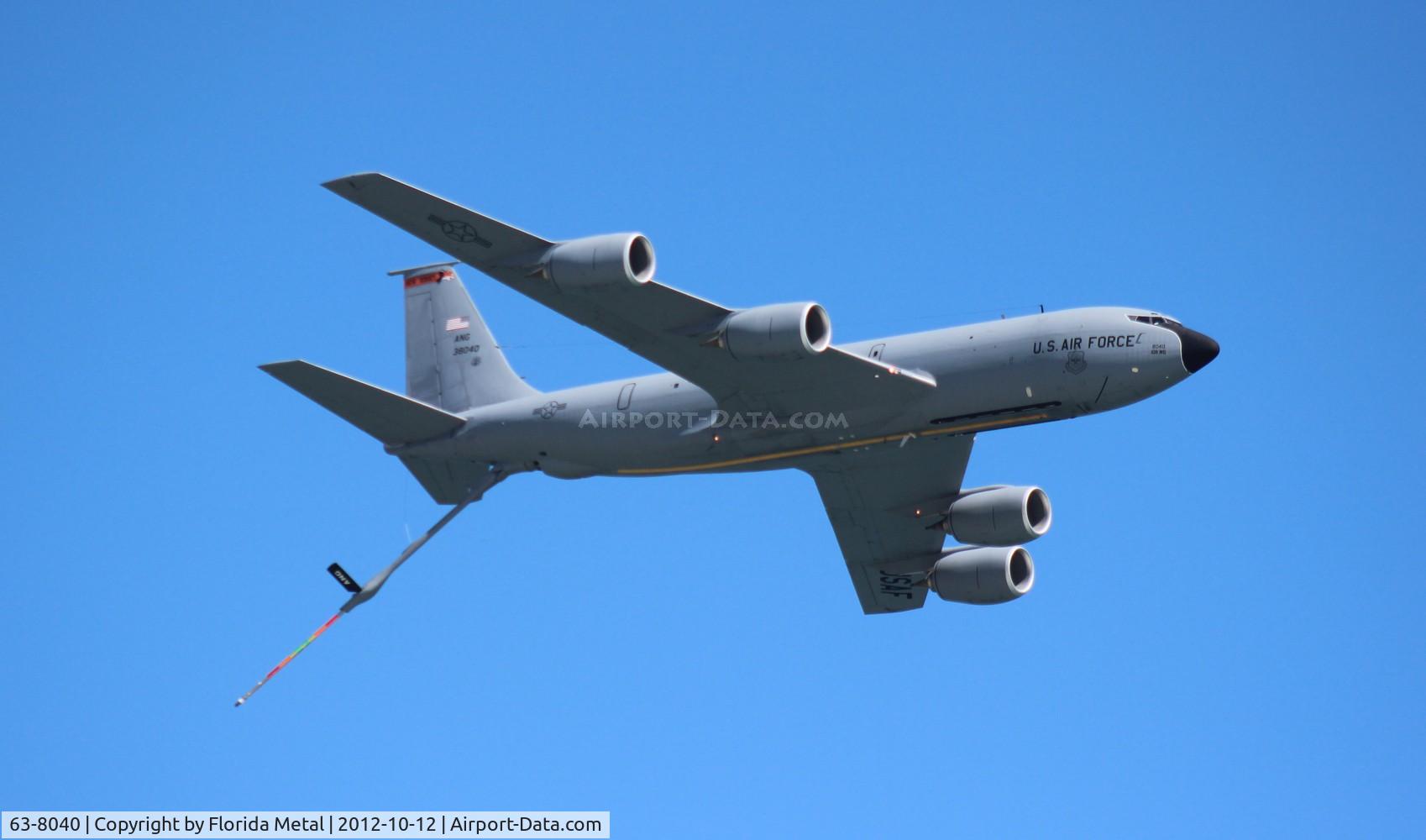 63-8040, 1963 Boeing KC-135R Stratotanker C/N 18657, KC-135R out of New Jersey flying over Daytona Beach