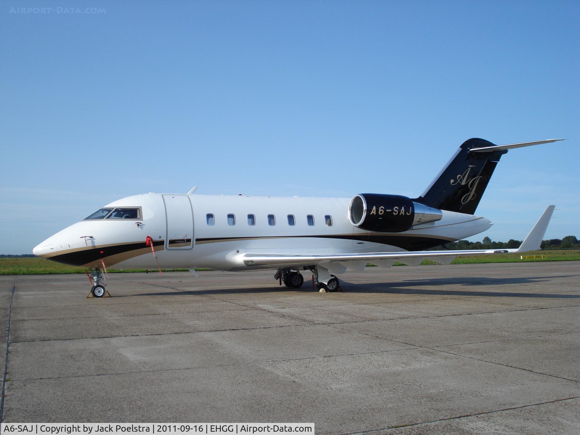 A6-SAJ, 2009 Bombardier Challenger 605 (CL-600-2B16) C/N 5837, A6-SAJ  AG  at Groningen