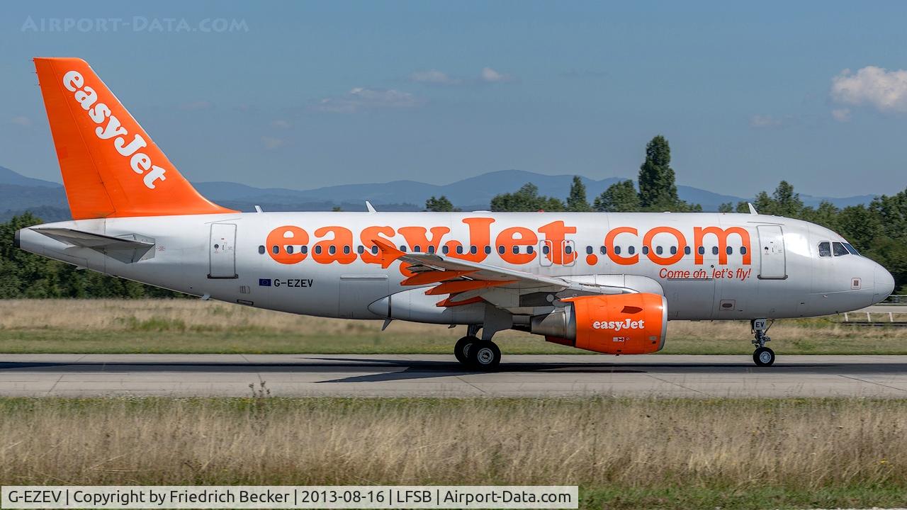 G-EZEV, 2004 Airbus A319-111 C/N 2289, departure from Basel