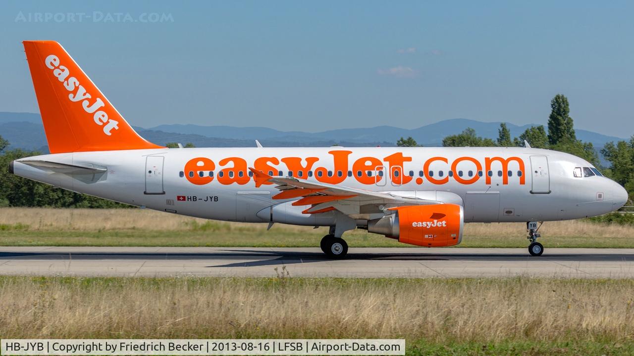 HB-JYB, 2011 Airbus A319-111 C/N 4837, departure from Basel