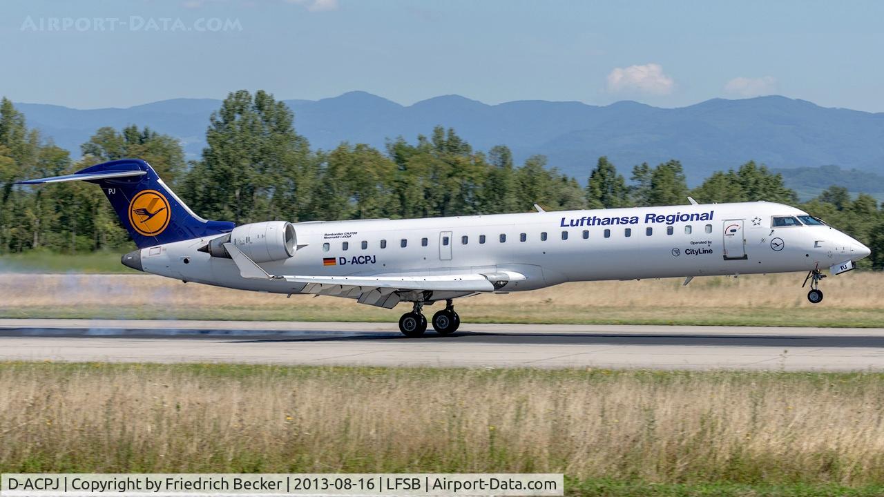 D-ACPJ, Canadair CRJ-701ER (CL-600-2C10) Regional Jet C/N 10040, touchdown at Basel